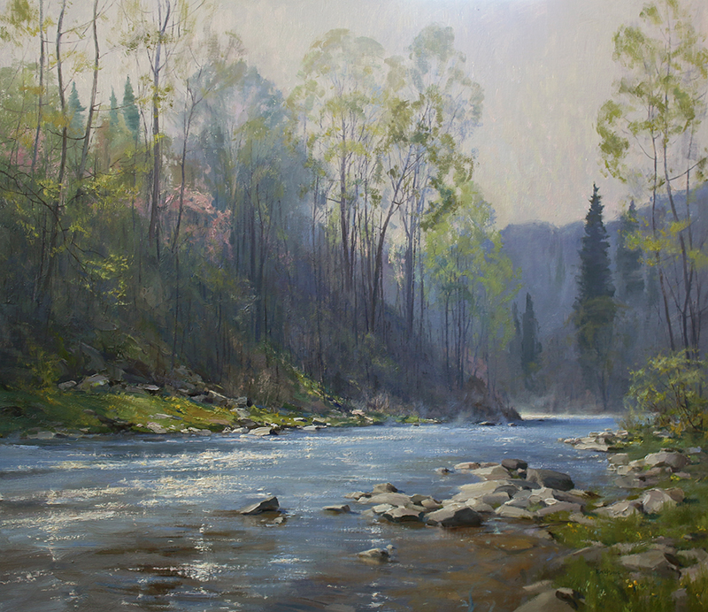  "Spring on the Tohickon" 39" x 45" oil/linen 