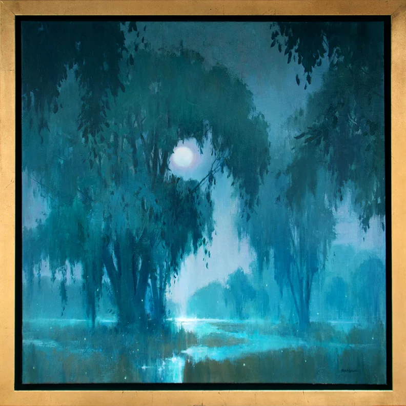 "Evening Solitude" oil 38" x 38" Highlands Art Gallery 