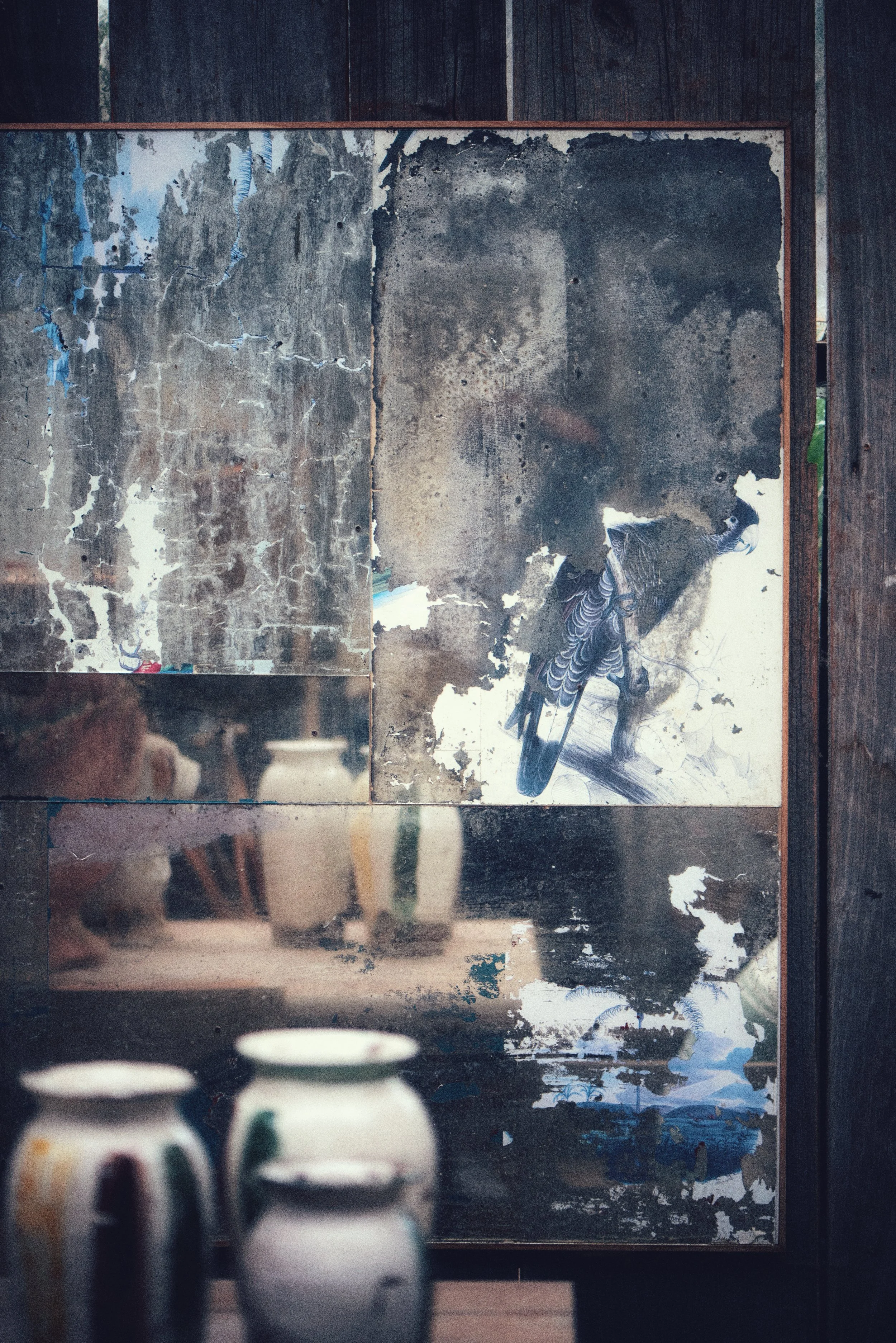 Faded antique mirror