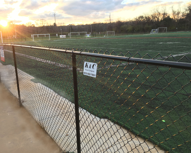 K&C Fence installed a chain link commercial security fence at a Franklin, TN sports field, providing durable perimeter protection for high‑use facilities.