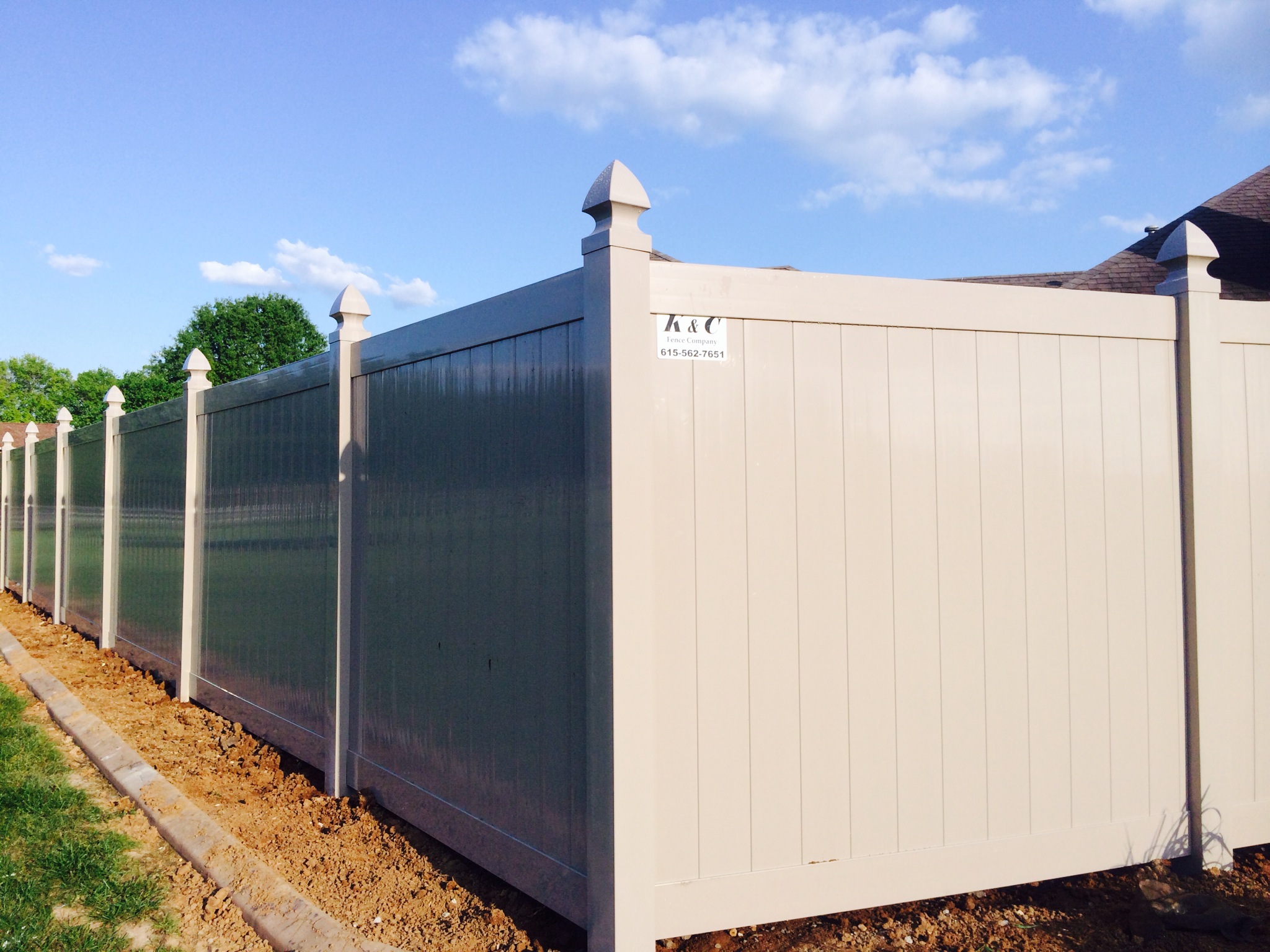 Clay Color PVC Privacy Fence Installed In Nashville TN