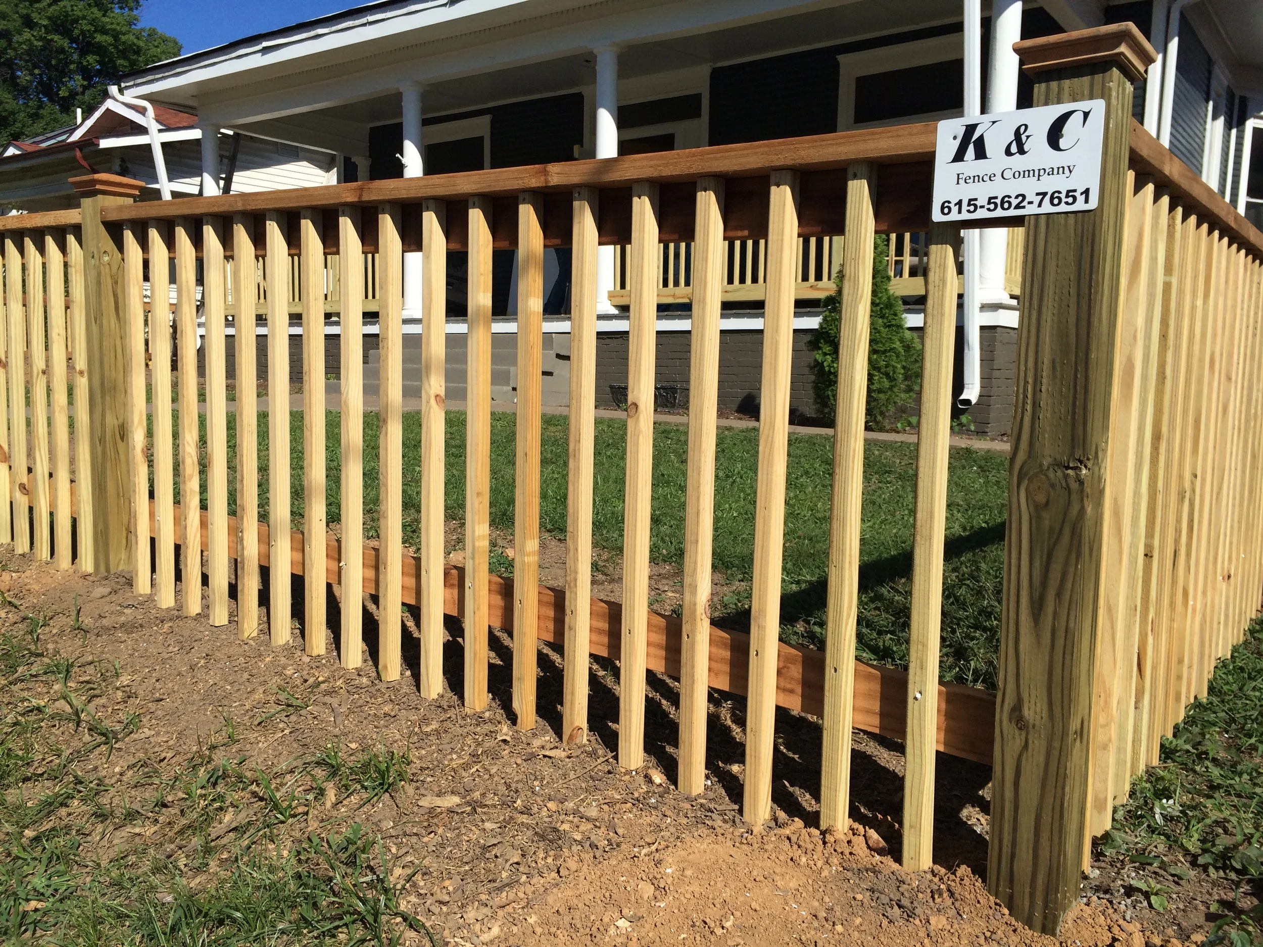 Deck Rail Wood Picket Fence Installed In Nashville TN