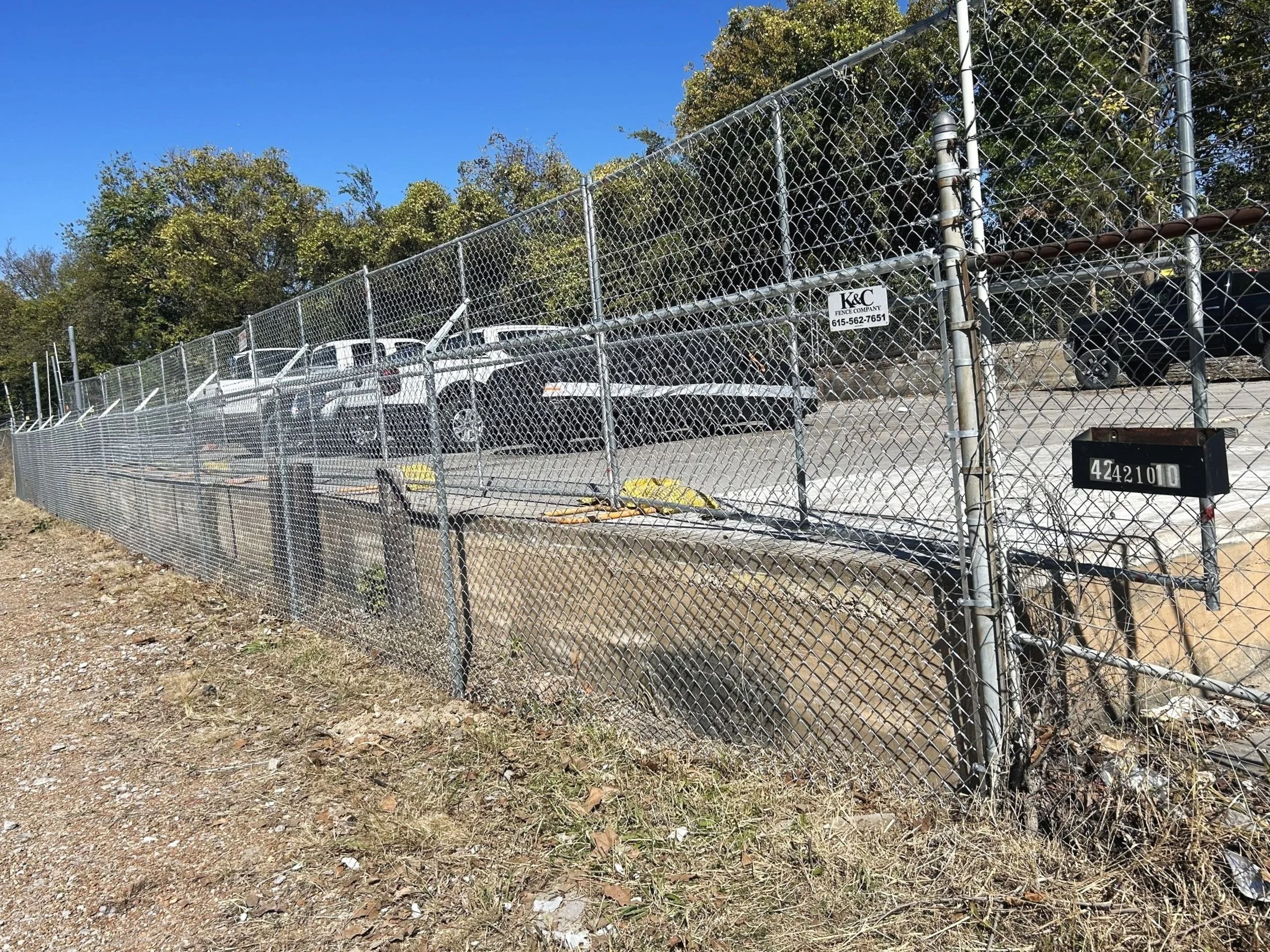 Commercial galvanized chain link fencing installed in Hendersonville, TN — K & C Fence Company