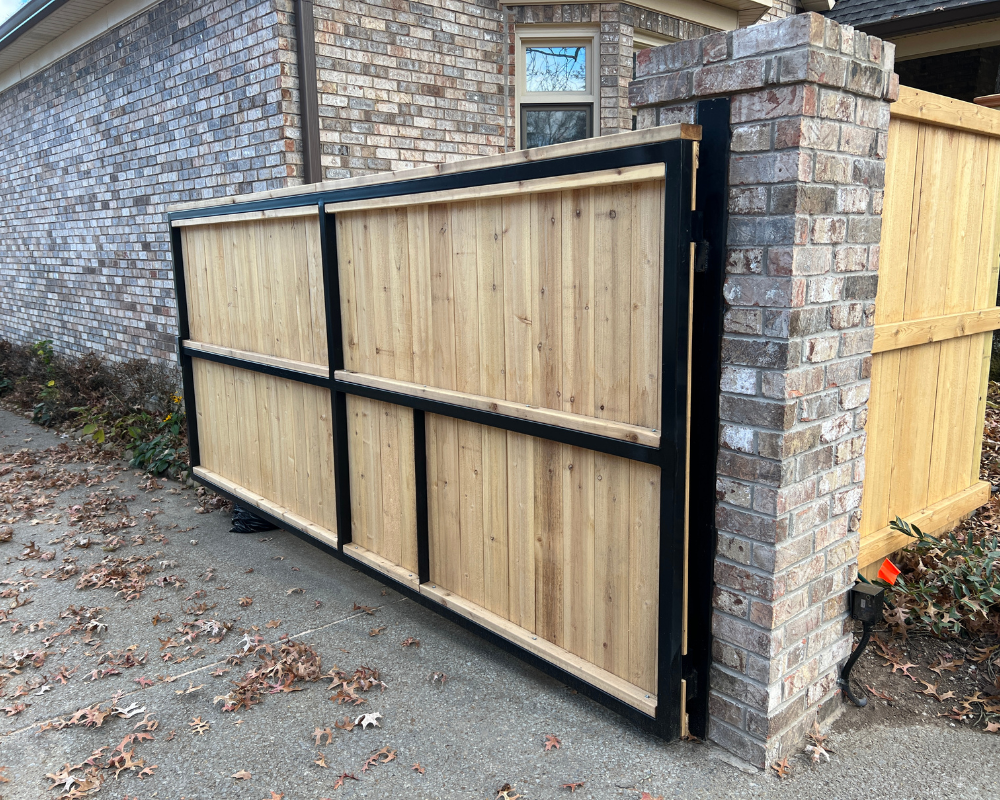 Custom Steel Framed Wood Privacy Gate