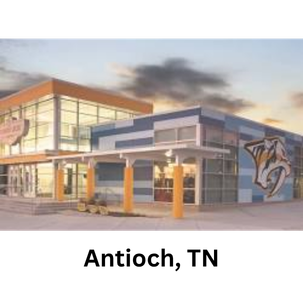 The Global Mall at the Crossings and Ford Ice Center exterior in Antioch, TN, representing a well-known community destination near K&C Fence service areas.