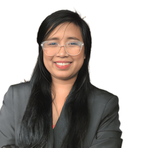 Professional team profile card featuring Heizel Lago, Lead Writer and SEO Specialist at K&C Fence, with a studio-style portrait on a clean white background.
