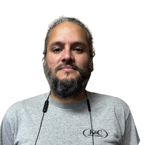 Team profile card showing Ricardo Morales, Project Manager at K&C Fence, wearing a branded K&C Fence shirt against a clean white background.