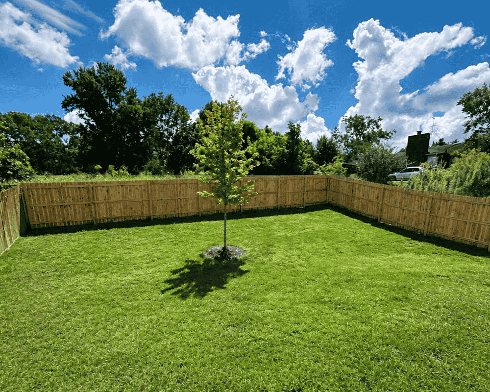 K&C Fence completed a 109.5-foot pine privacy fence around a backyard in Brentwood, Tennessee.