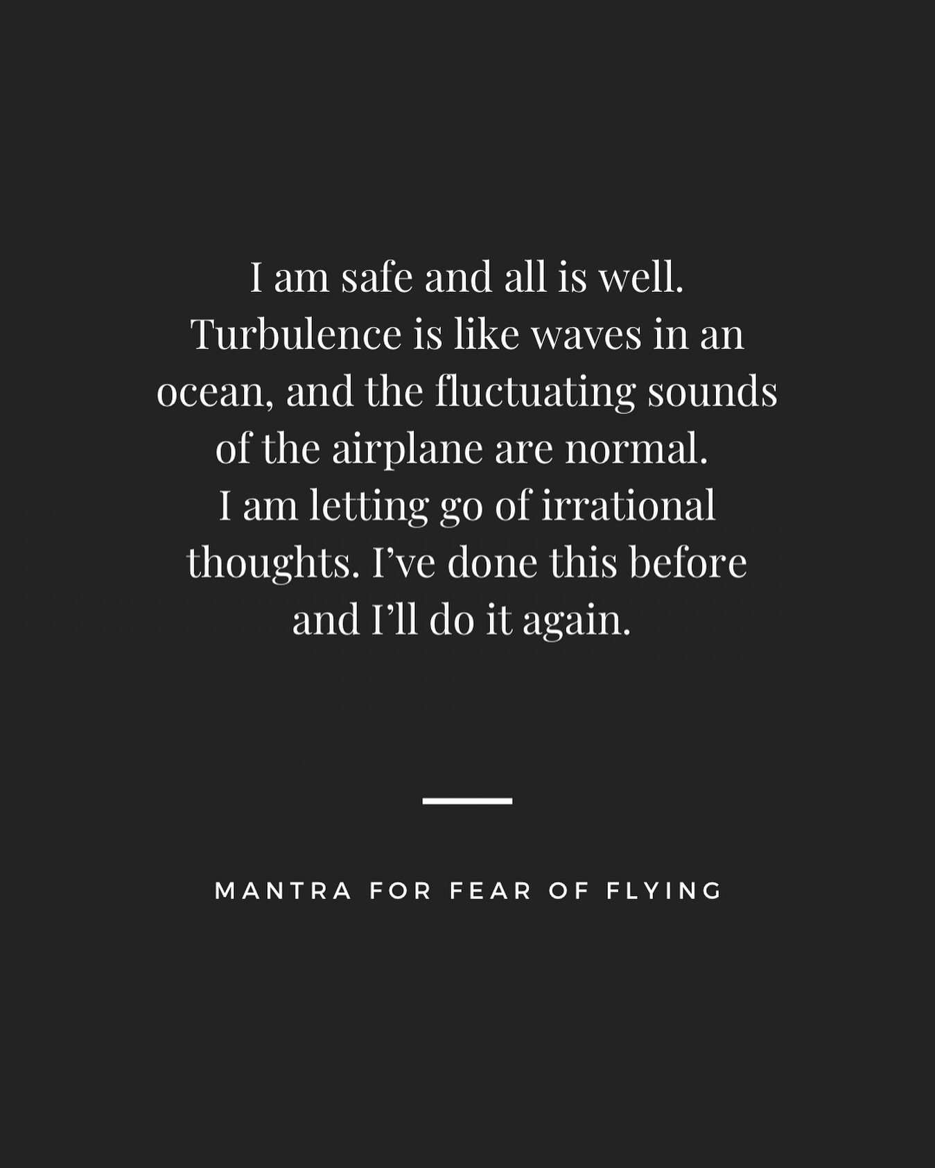 Since kids and Covid, I have developed a minor panic problem centered around travel, specifically driving on highways and flying in airplanes. 

Every time I successfully get somewhere new, I feel like I conquered my fear and maybe I&rsquo;m all bett