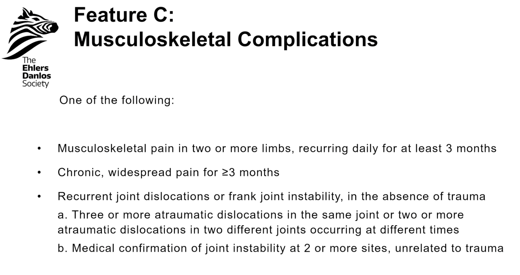 Feature C: Musculoskeletal Complications