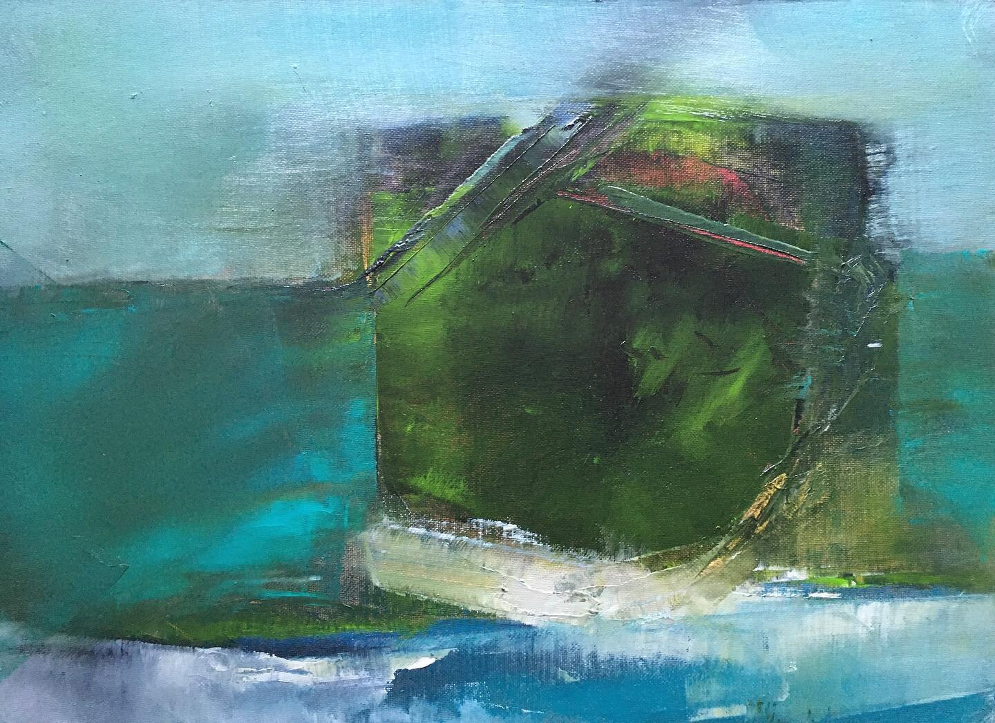 SMALL ISLAND ... Lush and away from it all......oil  on board 25x36cm...
More on my website: 
www.louise-holgate.com
All enquiries welcome
#buyartonline
#abstractmag  #highgateart  #janenewberydulwich #chelseaartsclub #affordableartfairuk #somerset #