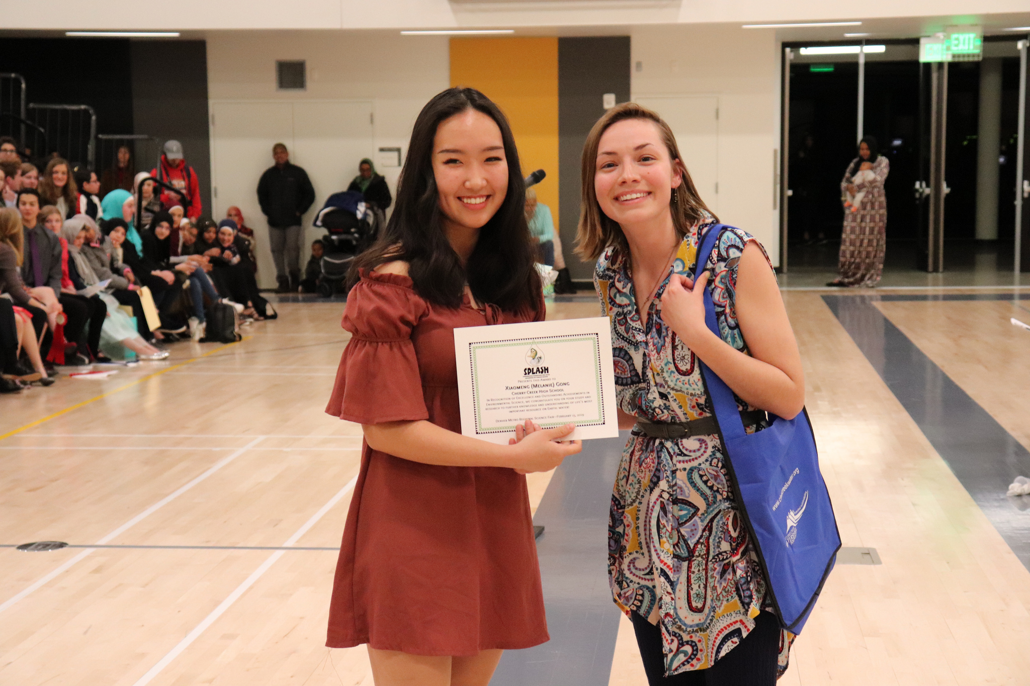  Stormwater Permittees for Local Awareness of Stream Health (SPLASH) awarded Xiaomeng (Melanie) Gong, Cherry Creek High School, for her project “Biodegradation of Environmental Waste Utilizing Edible Fungi”.   