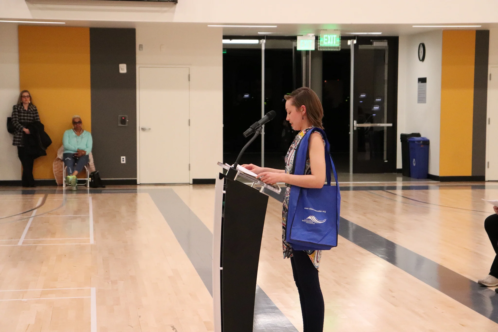 Mallory Hiss, with Cherry Creek Stewardship Partners, presented the awards at the 2019 Science Fair ceremony.