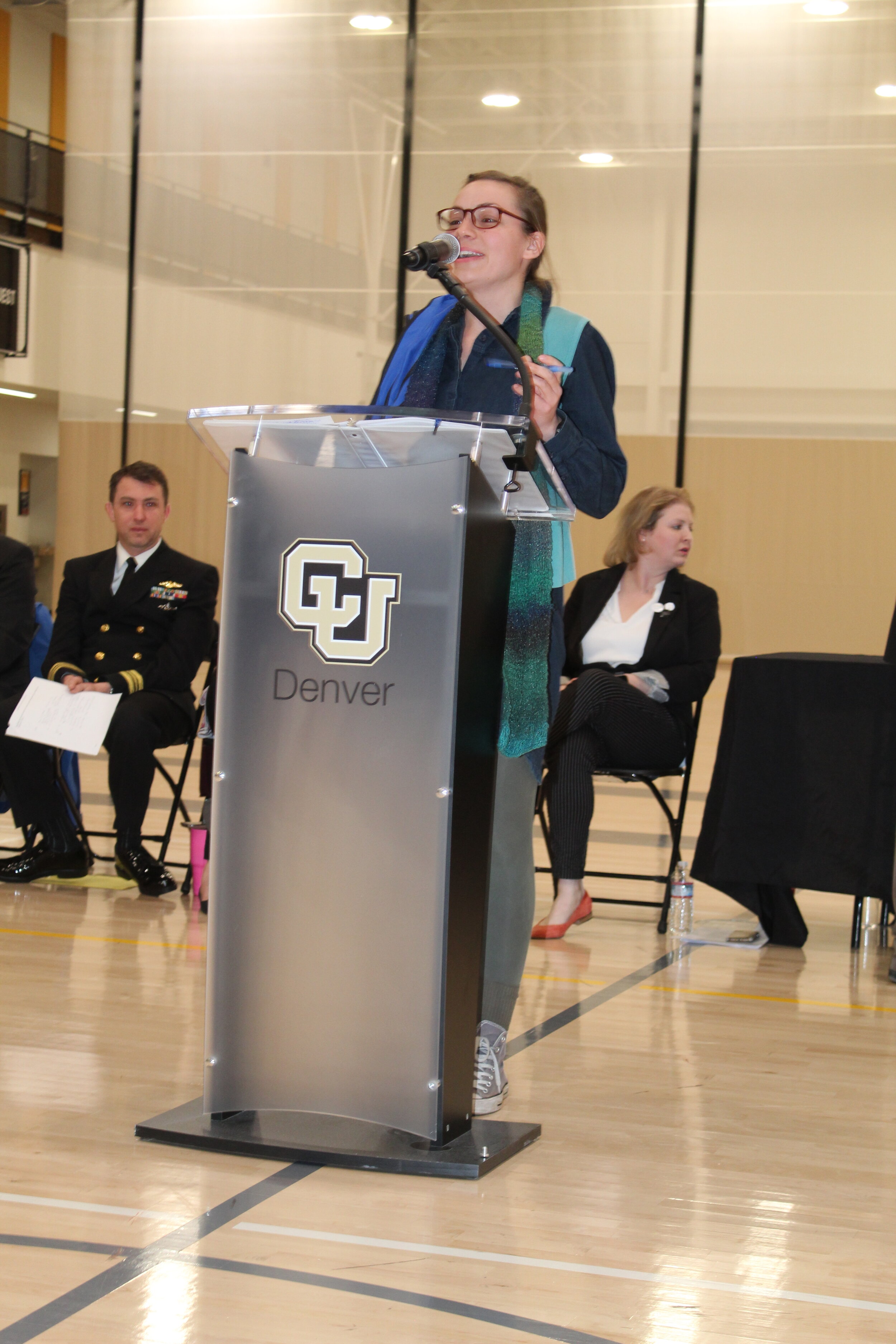 Mallory Hiss, with Cherry Creek Stewardship Partners, presented the awards at the 2020 Science Fair ceremony. 