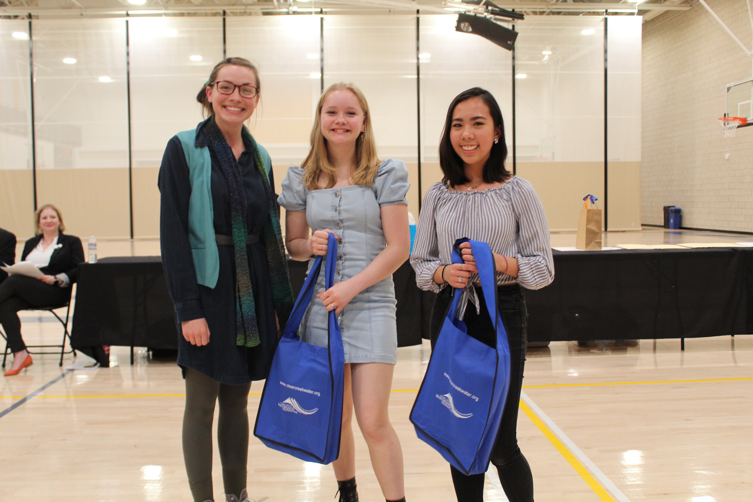  The Stormwater Permittees for Local Awareness of Stream Health (SPLASH) awarded Ella Barrett and Angela Wong, Challenge Middle School, for their project “Effects of Common Substances on Zebra Danio Fish”. 