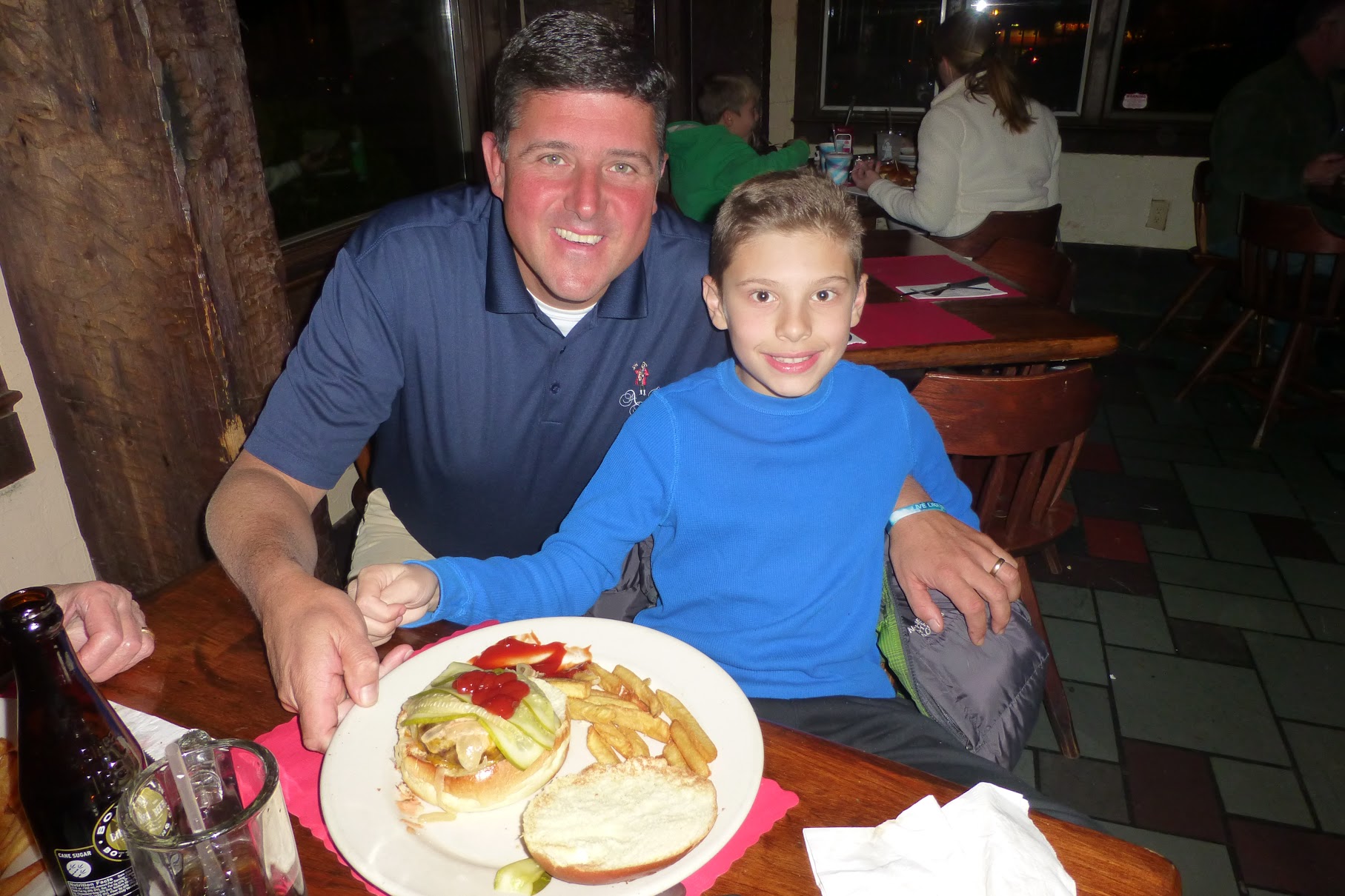 Chris Kunisch with Burger of the Week winner Brookside School 5th grader Robert Sasso with the Sassinator Burger