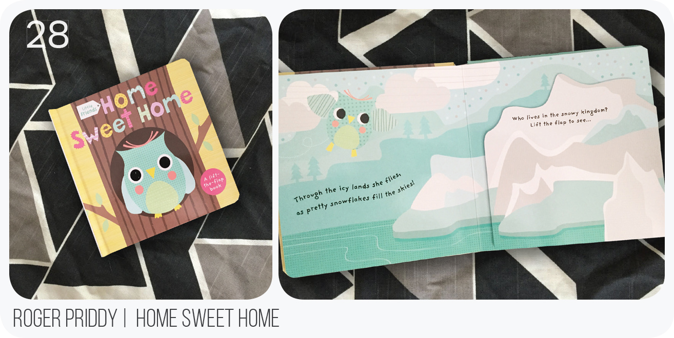 Roger Priddy is a baby-book-making genius. This book is lovely with flaps that fold out to reveal sweet animals. We read this book a lot and it is very cute. 