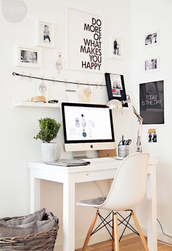 ( . ) A clean and compact workspace can ease distractions while promoting productivity. 