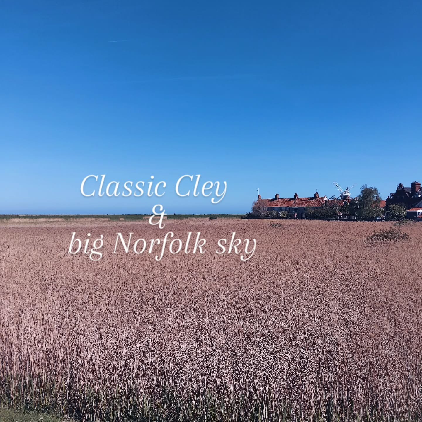 Classic Cley &amp; big Norfolk sky 💙 Hope it's sunny 🌞😎 where you are. Wishing everyone a wonderful bank holiday weekend. Whoop!

Be well 
C

#Cley #norfolkcoastalpath #bankholiday