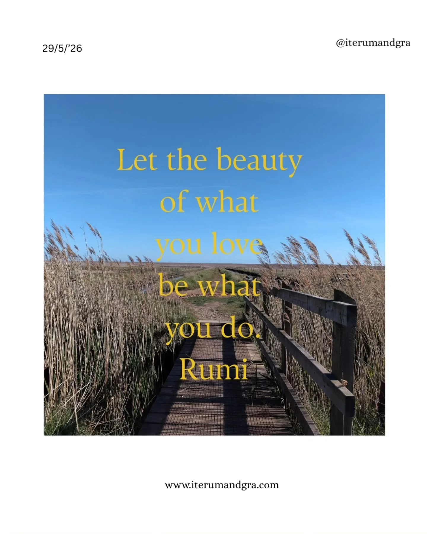 'Let the beauty of what you love be what you do.' ✨🕊️🌱👣☀️ 

Cx