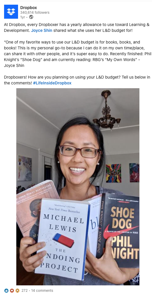 Shoutout to L&amp;D budget 📚