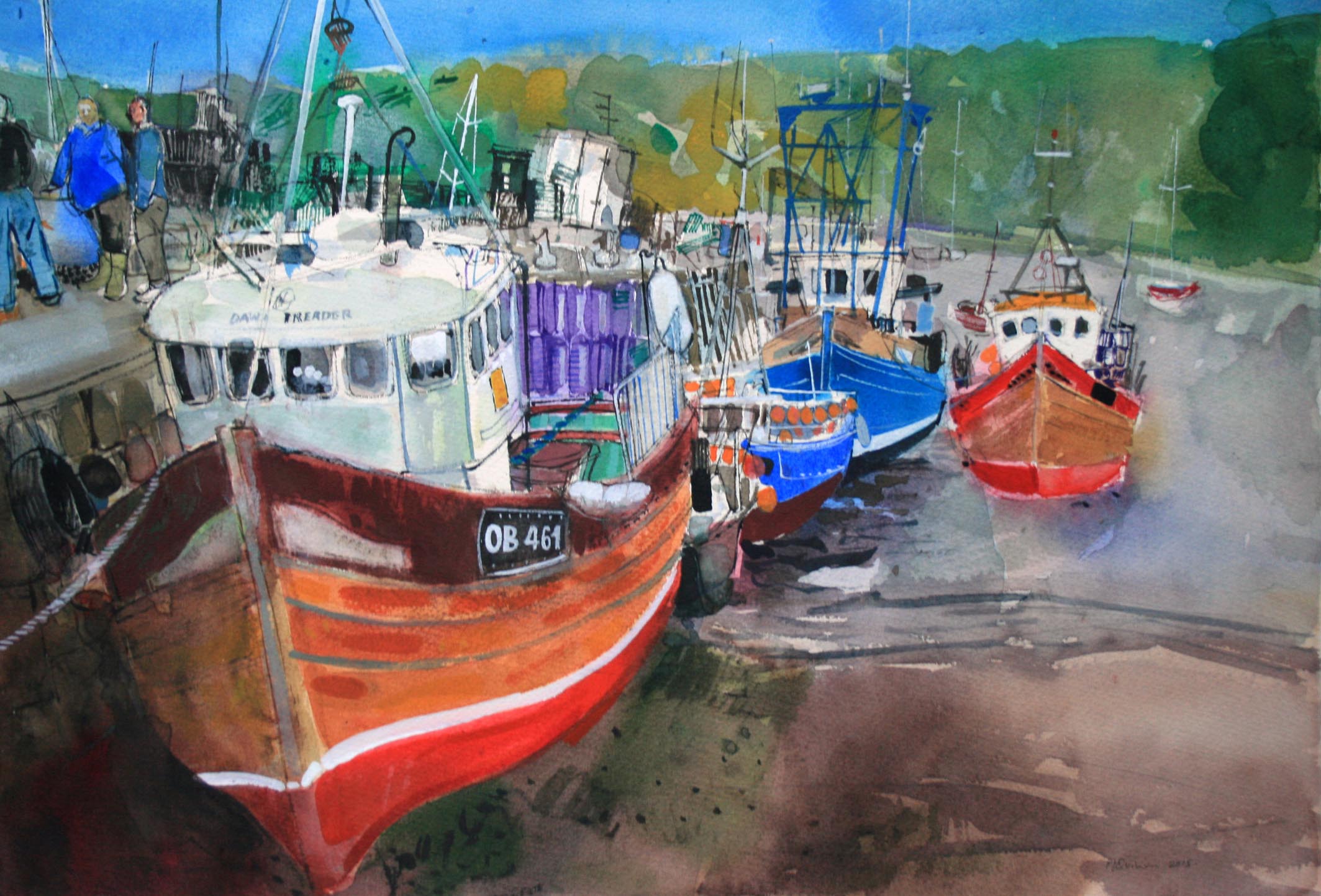 Saturday afternoon, quayside, Tobermory, Isle of Mull, Peter Quinn RWS 2015 LOW.jpg