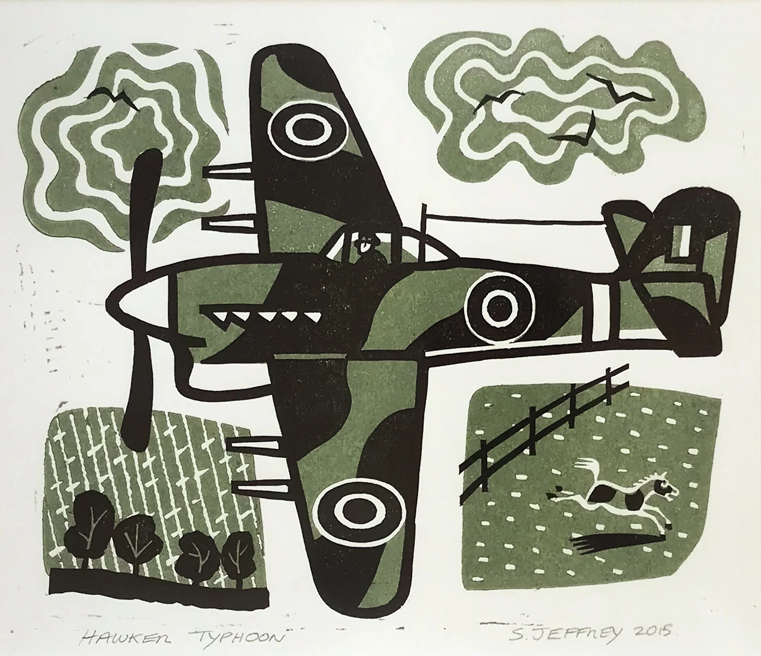 JEFFREY, Stephen - Hawker Typhoon, Linocut.jpg