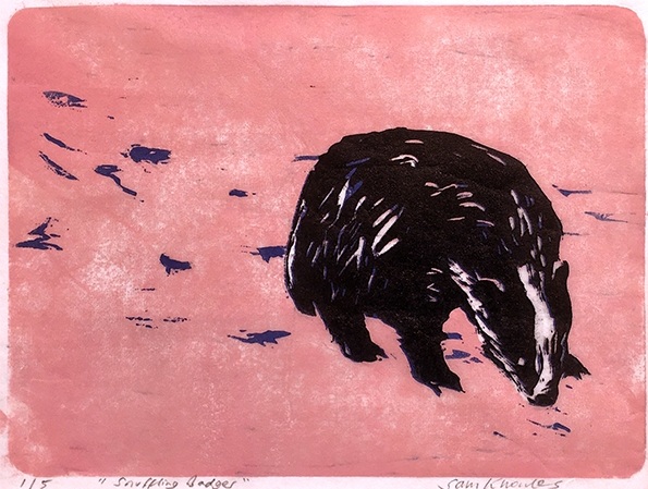 KNOWLES%2C+Sam+-+Snuffling+Badger%2C+Reduction+linocut.jpg
