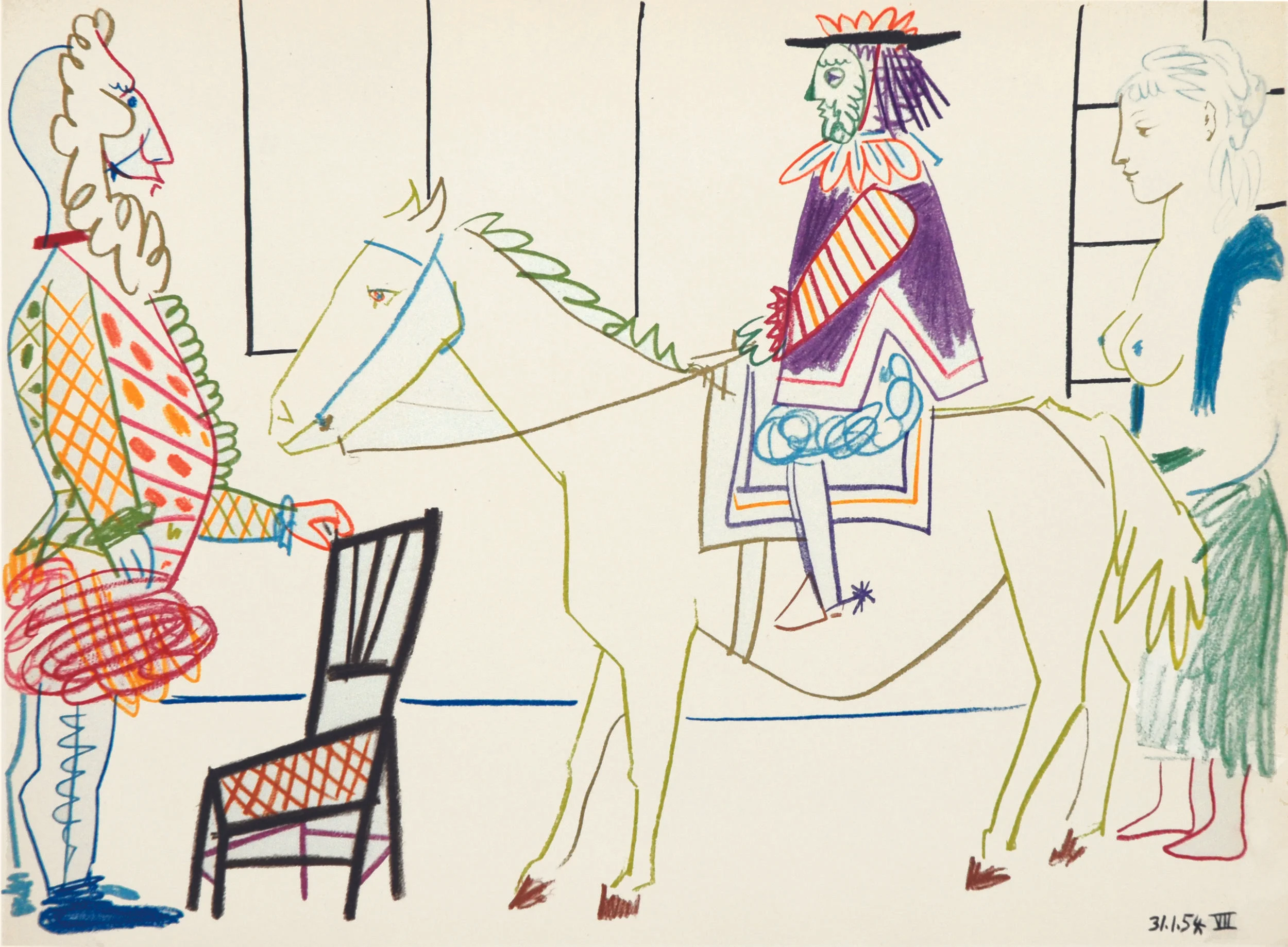 31.5.54 VII (from La Comedie Humaine), Lithograph, 1954
