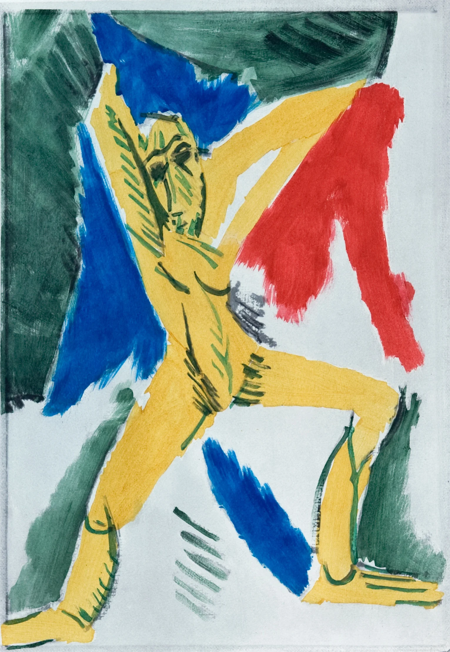 Studio pour Les Demoiselles d’Avignon , Hand-coloured pochoir, 1955