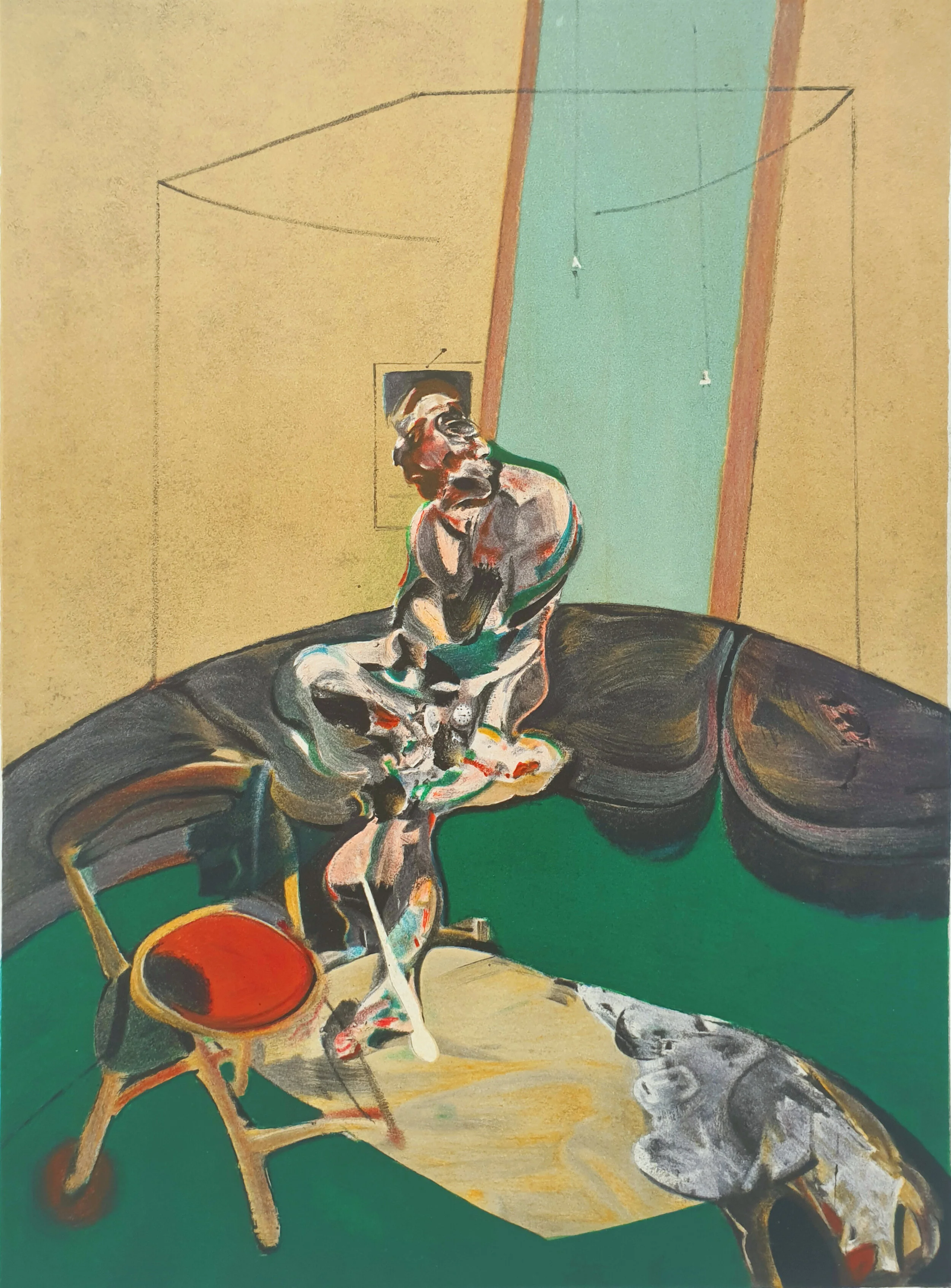 Portrait of George Dyer Staring at Blind Cord Lithograph, 1966 33.5 x 25cm (image)