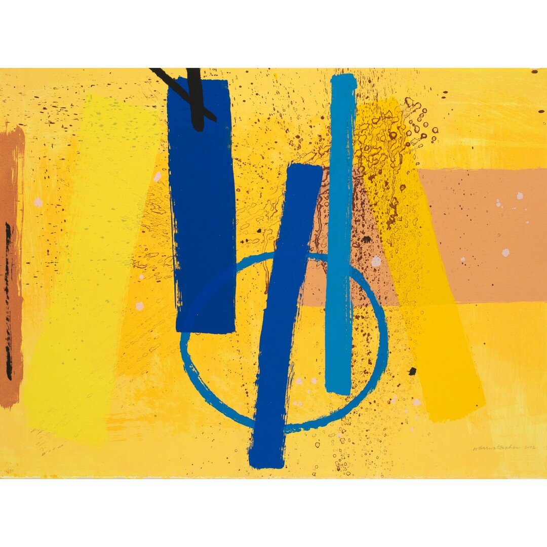 Currently on show at the gallery, Wilhelmina Barns-Graham - Sunghrie III, 2002, Screen print on paper 🌞

Wilhelmina Barns-Graham CBE (1912-2004) was a pioneer of post-war British abstraction, known for her boldly colourful and painterly imagery. Thi