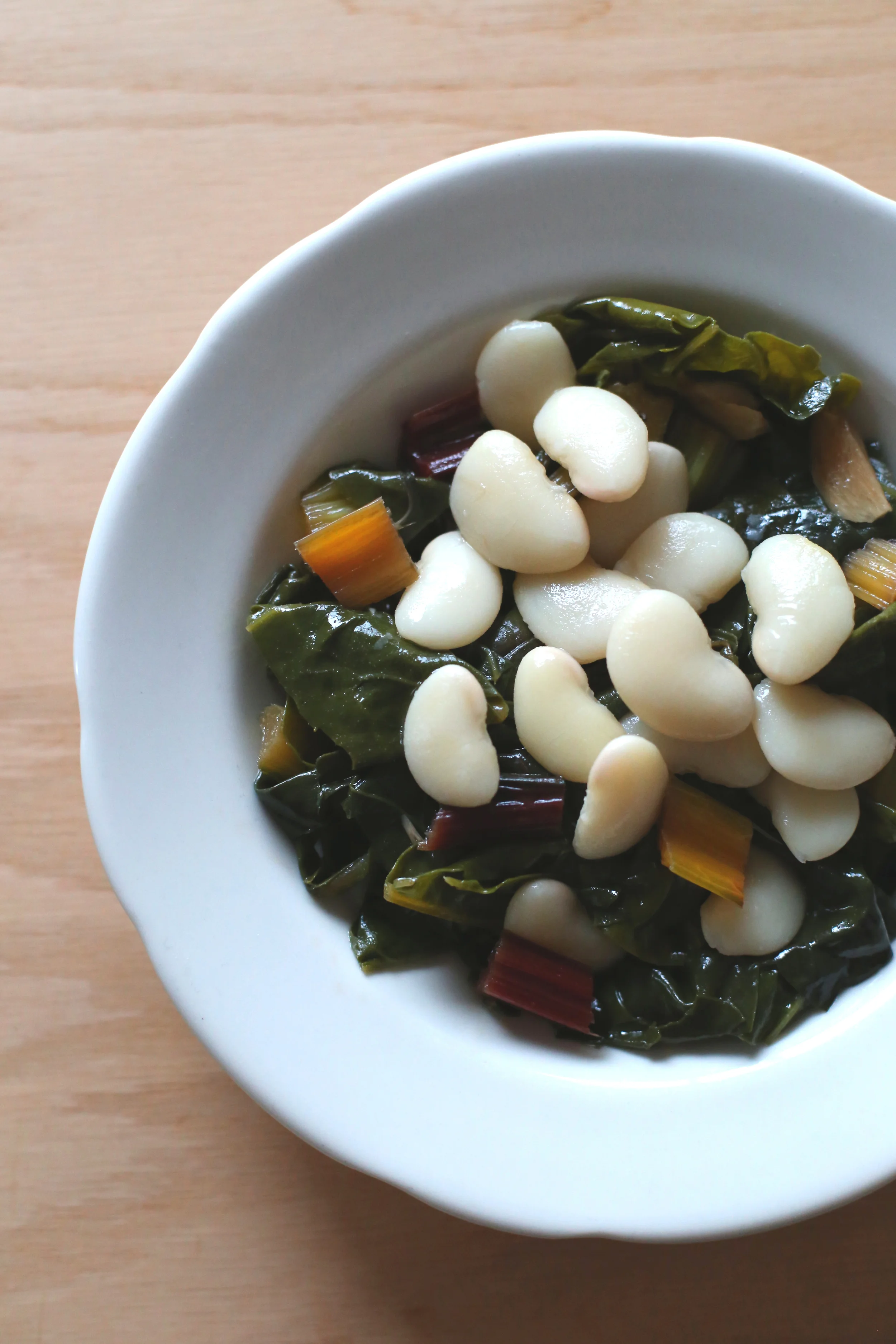 Butterbeans over Swiss Chard