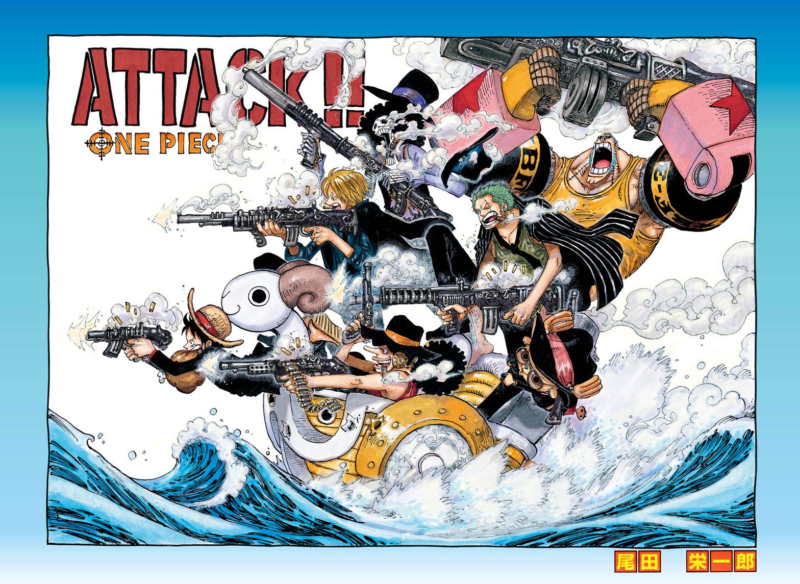 Just one of the many hundreds of colour spreads Oda has created for his series