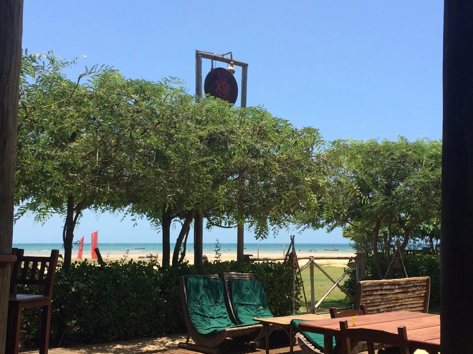 Vista do bar durante do dia Pousada Vila Kalango Jericoacoara.