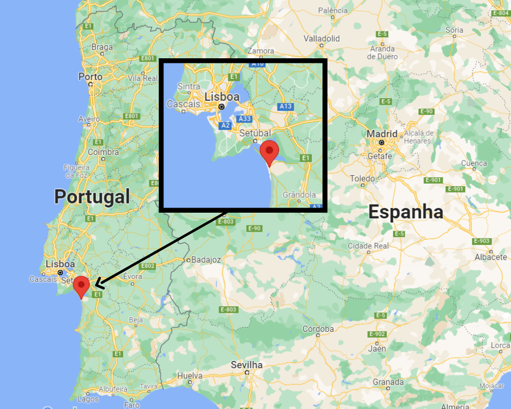 Melhores praias de Portugal, mapa de Portugal de praia do mapa (Sul da  Europa - Europa)