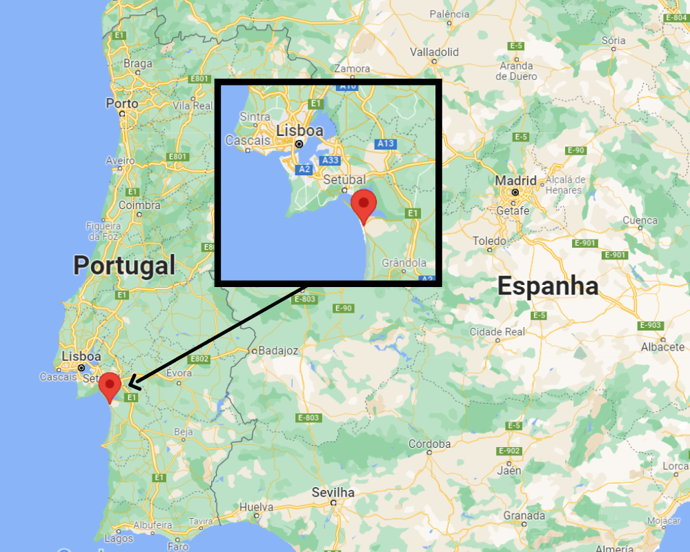 Map Of Comporta Portugal