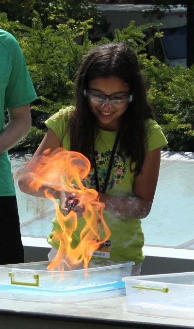 SPICE Camper Demonstrating a Butane Bubble Fire (2015). Image Credit: A. Evensen
