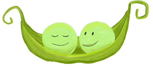 Peas don’t care about affinities. They just like hanging out in pods together. Image credit: B. Todd