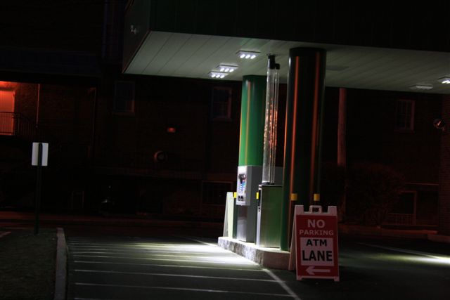 Dark Dangerous ATM at Night