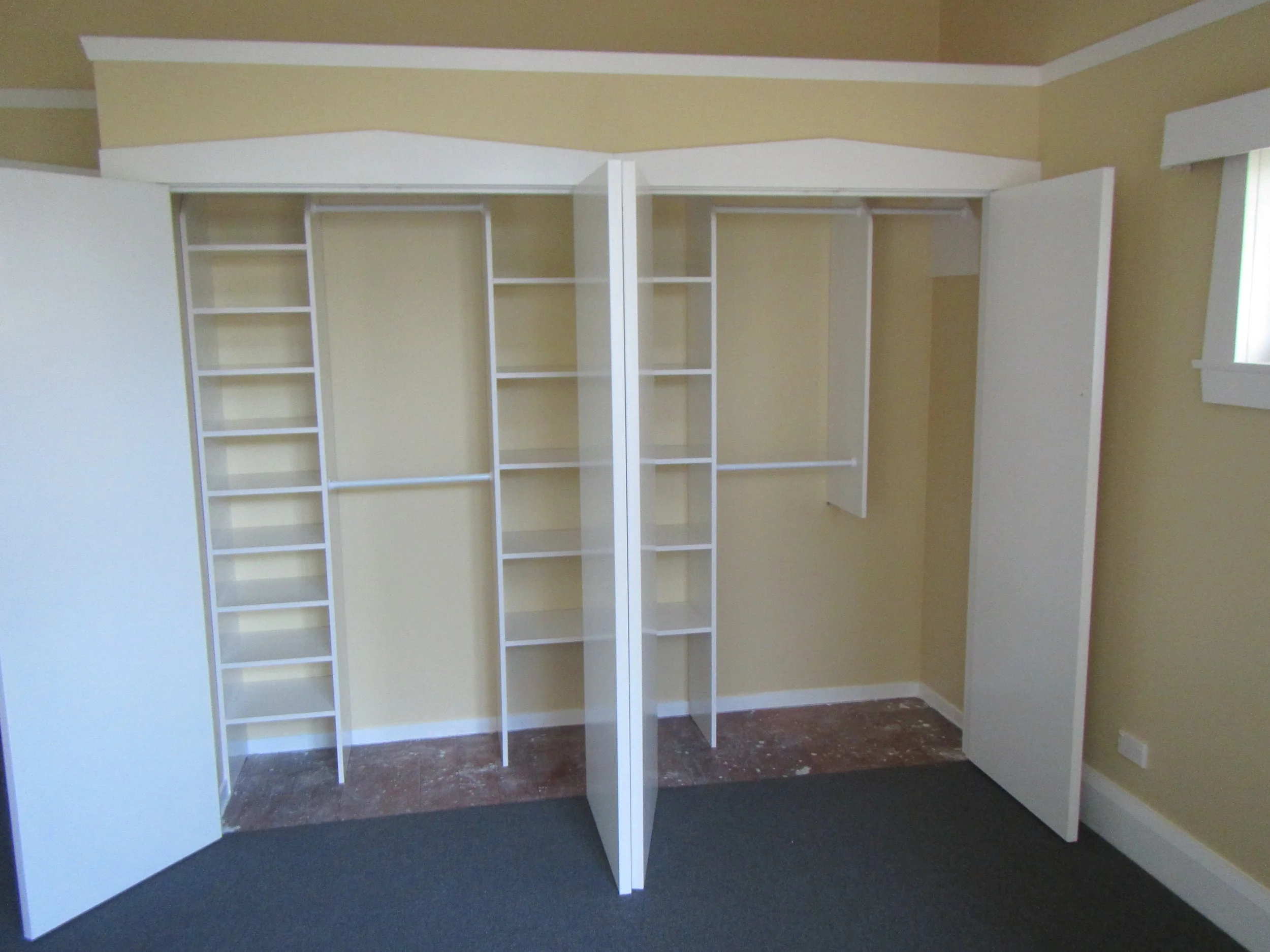 Adding solid melamine shelving to existing Villa wardrobes