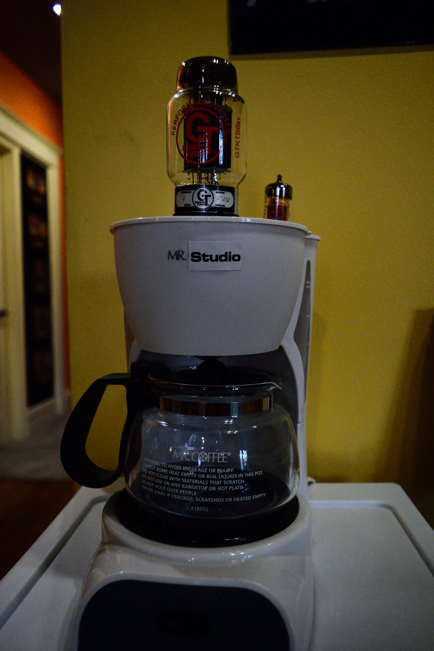 The coffee pot at Alexander Recording Kompany