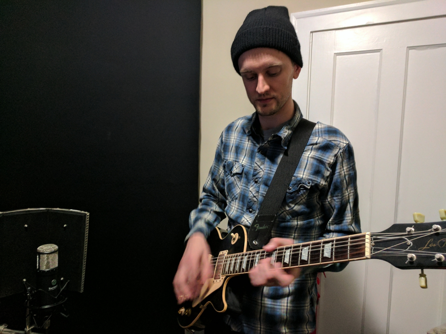 Curtis Weigel recording guitar