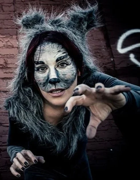 woman in wolf costume running costumes