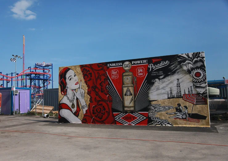 Coney Island mural by Shepard Fairey.