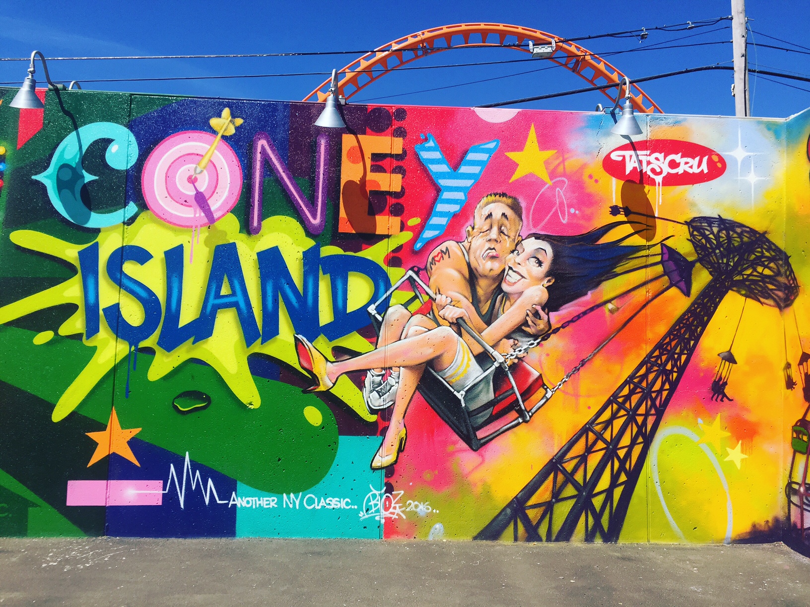 New mural by Tats Cru at Coney Art Walls in Coney Island, Brooklyn.