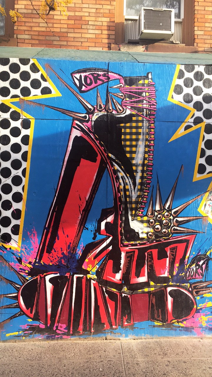 Check out Xor's KNOCK OUT heels on 2nd Ave between 8th and 9th streets in the East Village, NYC.