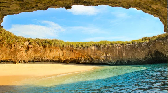 This hidden beach in Riviera Nayarit's Marietas Islands is nestled in one of the islands. 