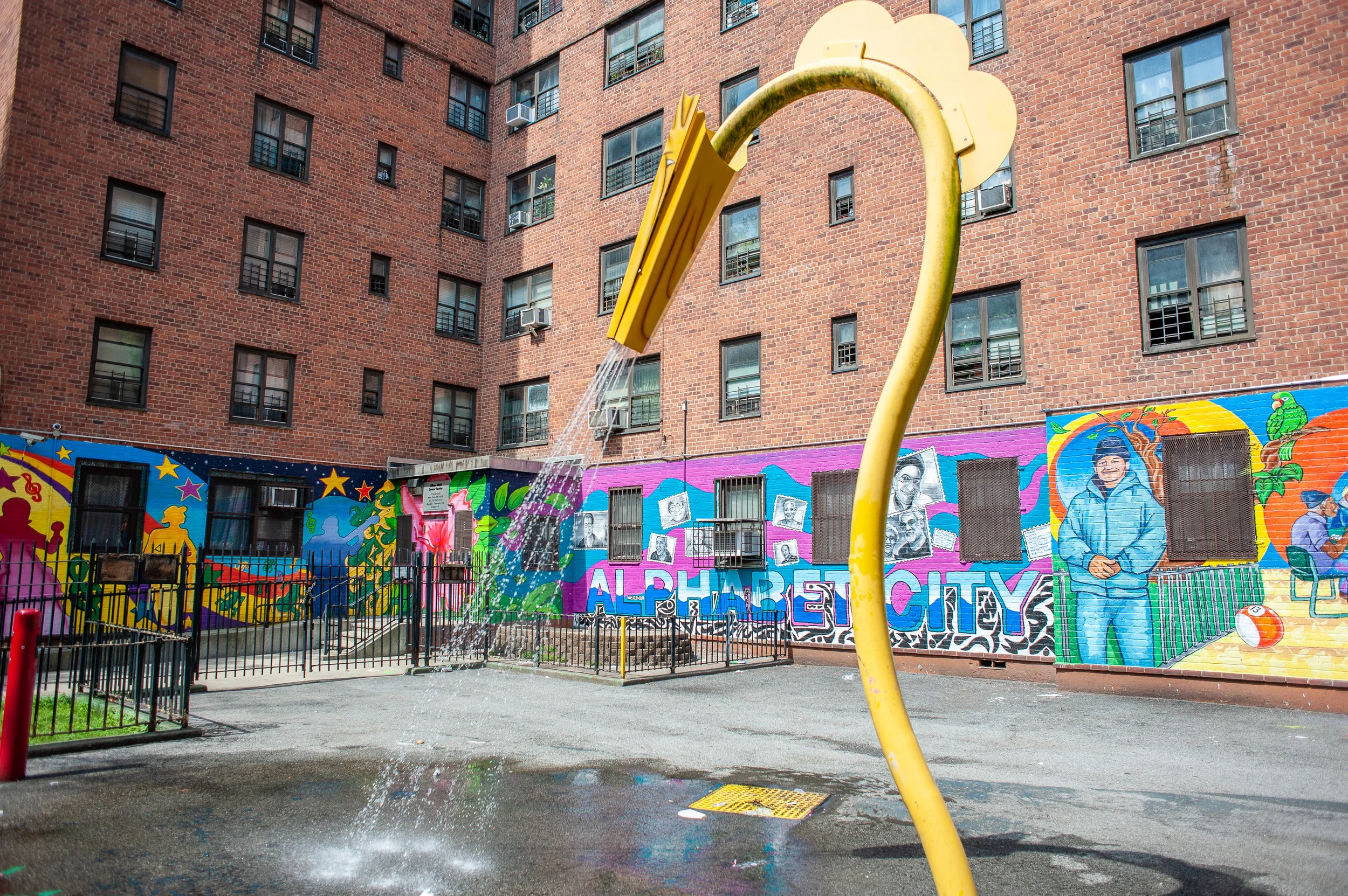 A Thrive Collective mural Peach helped paint at Lillian Wald Senior Center in Alphabet City.