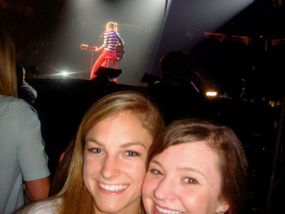 That's my girl Taylor Swift back there! Last minute floor seats can't ever be passed up! 